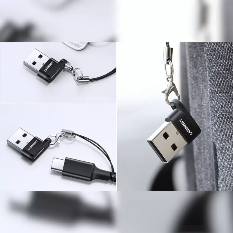 Adattatore UGREEN connettore maschio USB-A a connettore femmina USB-C (nero)