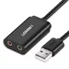 UGREEN Adattatore audio stereo esterno da USB a 3,5 mm - nero