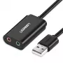 UGREEN Adattatore audio stereo esterno da USB a 3,5 mm - nero