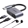 UGREEN Adattatore USB Type-C dual audio e ricarica (15W PD, splitter 2-in-1)