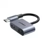 UGREEN Adattatore USB Type-C dual audio e ricarica (15W PD, splitter 2-in-1)