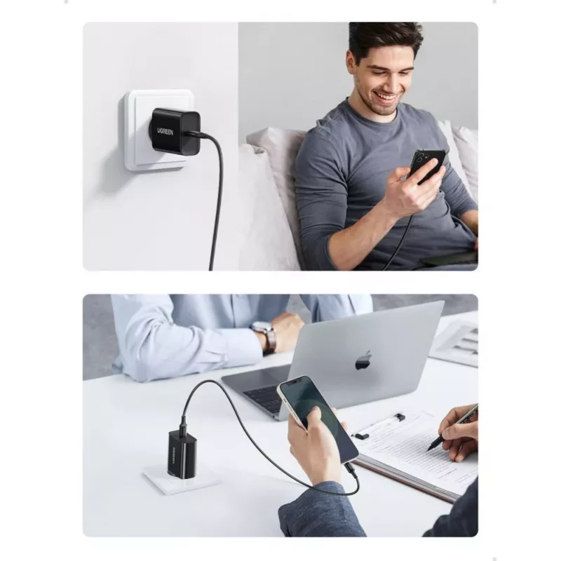 UGREEN Alimentatore da parete USB Type-C 20W Power Delivery nero (10191)