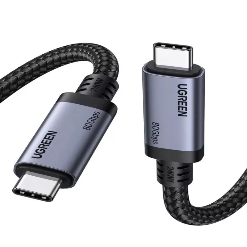 UGREEN Cavo USB4 USB-C a USB-C 240W 40Gbps 16K@60Hz 80Gbps compatibile Thunderbolt 4 1m nylon intrecciato