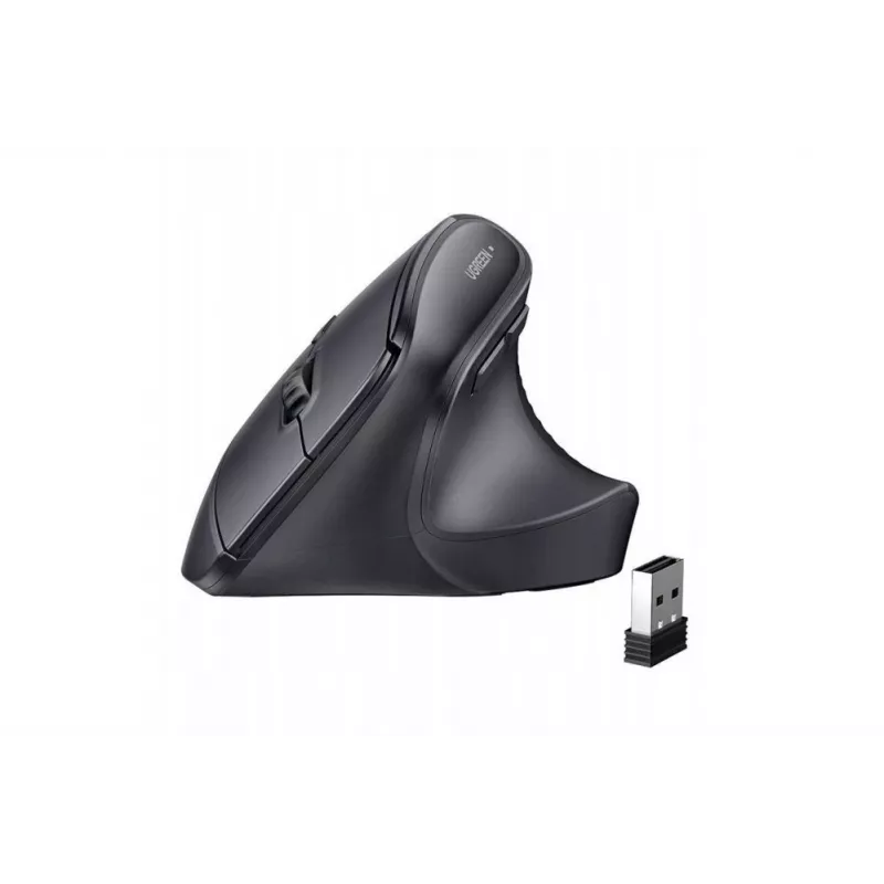 UGREEN Mouse verticale wireless, 2,4 GHz / Bluetooth 5.4, DPI regolabile, nero