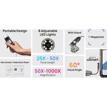 ULEFONE uSmart C01 microscopio digitale 50x-1000x 2MP USB-C