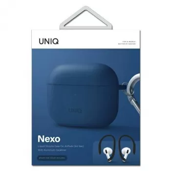 UNIQ Nexo Case per AirPods 3 + Ear Hooks Silicone - blu
