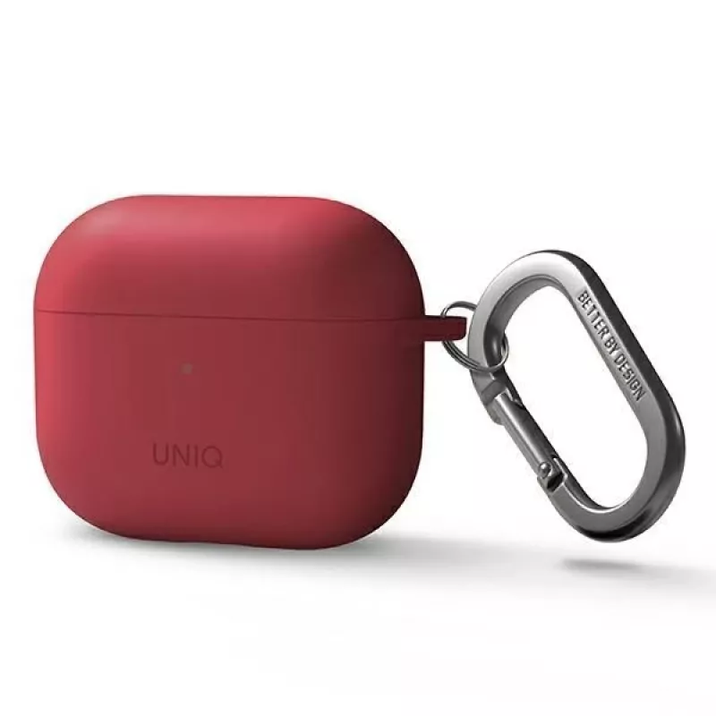 Uniq Nexo custodia per AirPods 3 + ganci in silicone per orecchie - rosso
