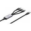 UNITEK cavo di ricarica 3-in-1 USB-A su Lightning, USB-C, Micro USB in nylon intrecciato 1,5 m nero