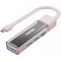 UNITEK Hub USB-C/USB-A bidirezionale, 4 porte, 5Gbps, rosa