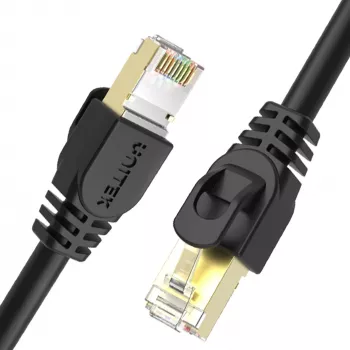 UNITEK cavo patch Ethernet Cat.7 SSTP RJ45, 0,5 m, grigio, 10 Gbit/s, 600 MHz, dorato
