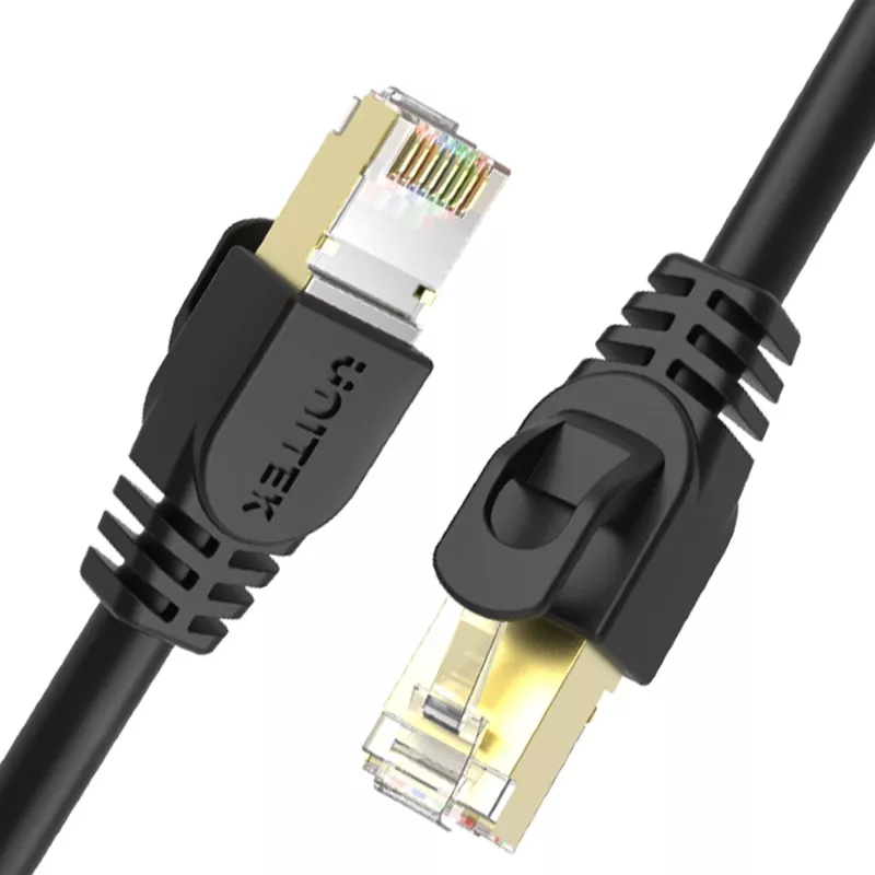 UNITEK cavo patch Ethernet Cat.7 SSTP RJ45, 0,5 m, grigio, 10 Gbit/s, 600 MHz, dorato