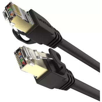 UNITEK cavo patch Ethernet Cat.7 SSTP RJ45, 0,5 m, grigio, 10 Gbit/s, 600 MHz, dorato