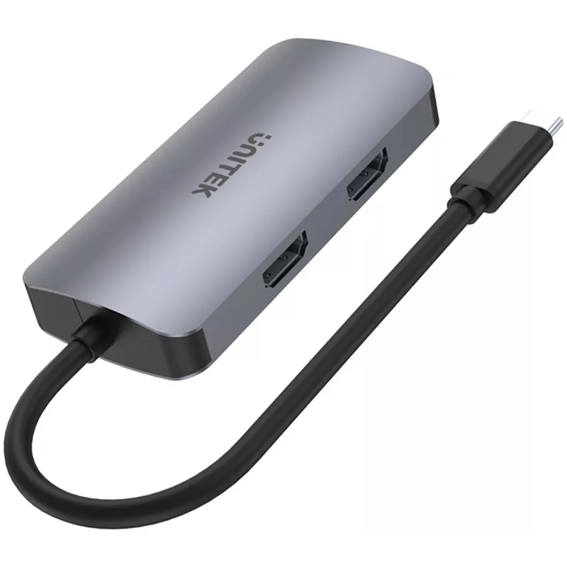Unitek D1051A hub USB-C con 1x USB 3.0, VGA, 2x HDMI, Power Delivery e MST