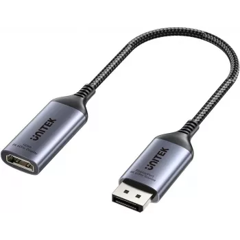 UNITEK Adattatore DisplayPort 1.4 a HDMI 2.1, 8K@60Hz, attivo, alluminio