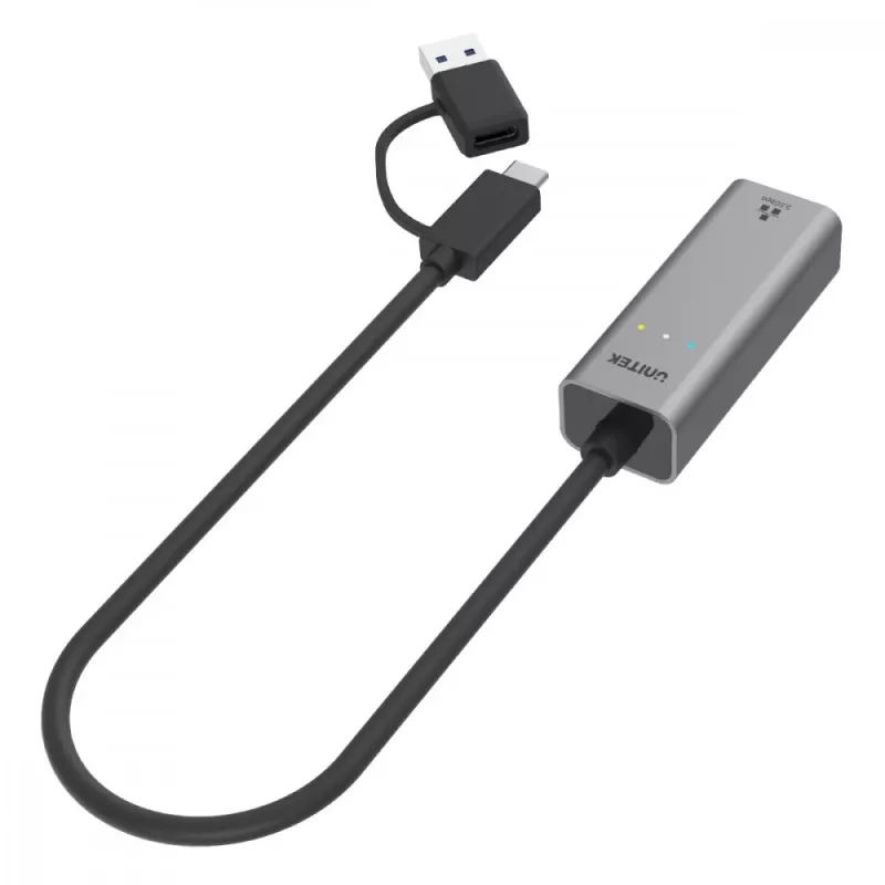 UNITEK Adattatore USB-A/C 3.1 Gen 1 a RJ45 2.5 Gigabit Ethernet U1313C