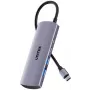 UNITEK Hub USB-C 4-in-1 USB-C 10 Gbps, 2x USB-A e 2x USB-C, Space Grey