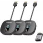 UNITEK Sistema trasmettitore wireless HDMI 1080p AV, 1 trasmettitore + 2 ricevitori, nero