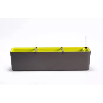 URBALIVE BERBERIS fioriera rettangolare ad autoirrigazione 80 x 20 cm, grigio-marrone