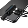 USAMS Adattatore doppio Lightning con luce LED SJ357 nero