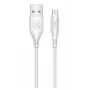 USAMS US-SJ268 U18 Flexi PVC Cavo universale Micro USB a USB per dati e ricarica rapida 2A con connettore tondo bianco