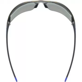UVEX Equate Occhiali da ciclismo, nero/blu opaco/specchio blu