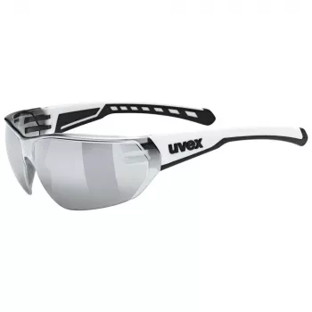 UVEX Equate occhiali da ciclismo, bianco opaco / specchio argento