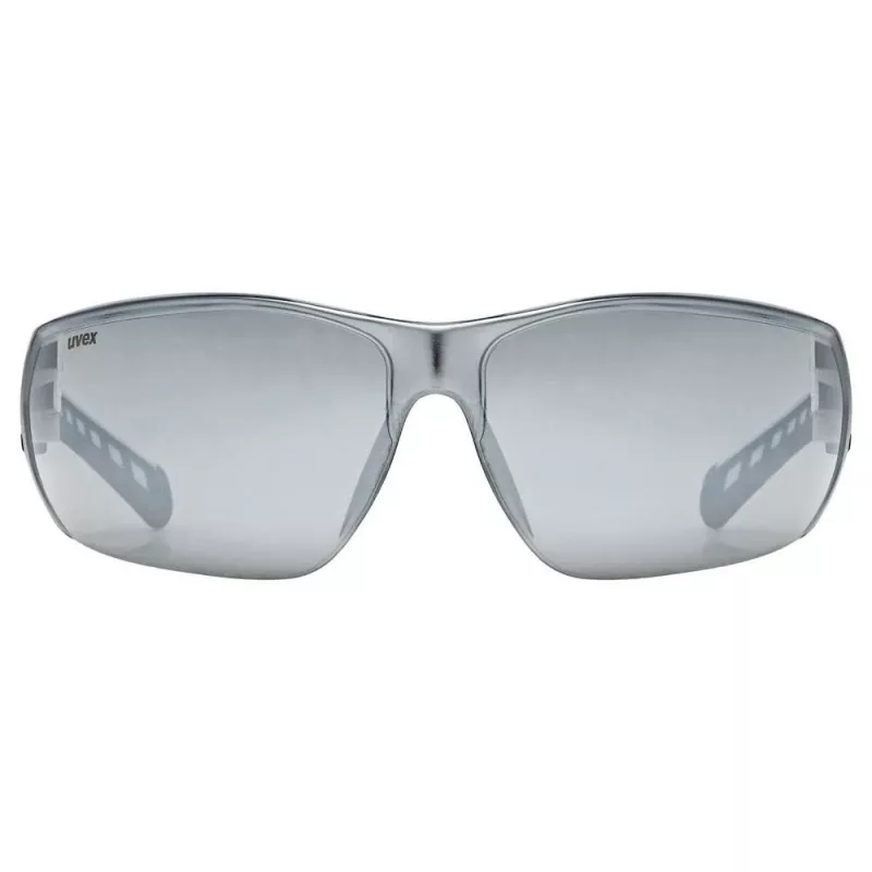 UVEX Equate occhiali da ciclismo, bianco opaco / specchio argento
