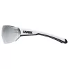 UVEX Equate occhiali da ciclismo, bianco opaco / specchio argento