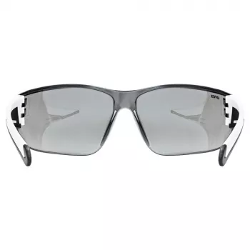 UVEX Equate occhiali da ciclismo, bianco opaco / specchio argento