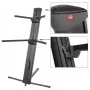 V-TONE DELUXE K2 supporto per tastiera a X con doppio rinforzo, regolabile in altezza 650–980 mm, portata 65 kg, nero