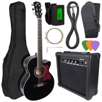 V-TONE EAG SET BK set chitarra elettroacustica e amplificatore, nero