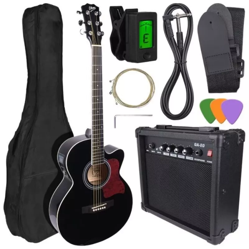 V-TONE EAG SET BK chitarra elettroacustica + set amplificatore, nero