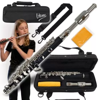 V-TONE PICCOLO 1 Ottavino in C, resina ABS, testata in alpacca, chiavi nichelate, sistema Böhm, Split E, piede C, modello per studenti, con custodia rigida e accessori