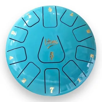 V-TONE VBJ 8-11 C Steel Tongue Drum Tank Drum, 11 note, do maggiore, nero opaco, con bacchette e custodia