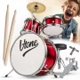 V-TONE VDJR 1 RD Mini batteria acustica 3 pezzi rosso set junior con trono e bacchette