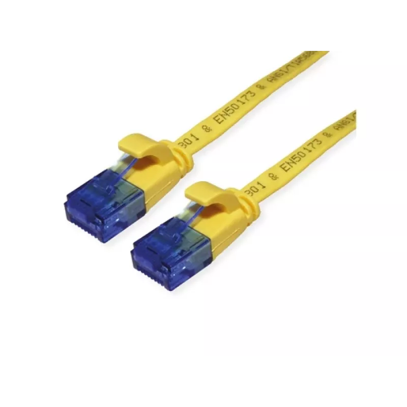 VALUE Cavo patch extra-flat Cat.6A UTP, giallo, 0,5 m