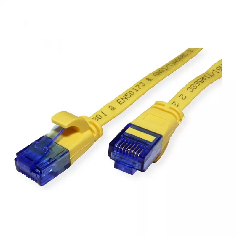 VALUE Cavo patch extra-flat Cat.6A UTP, giallo, 0,5 m