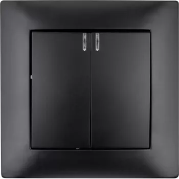 VCX WESA LC 04C Interruttore doppio con retroilluminazione, nero