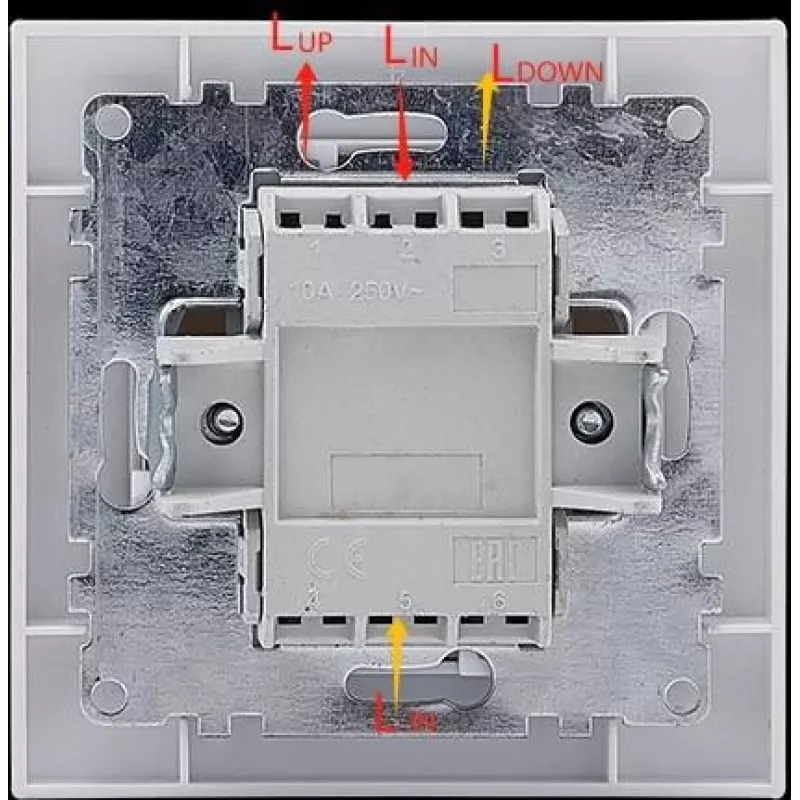 VCX WESA LC 12 interruttore a rullo, 2 tasti, pulsante, da incasso, bianco