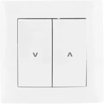 VCX WESA LC 12 interruttore a rullo, 2 tasti, pulsante, da incasso, bianco