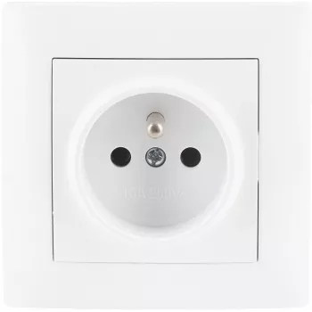 VCX WESA LC 13 Presa singola con contatto di protezione, tipo E, 16A 250V, bianco