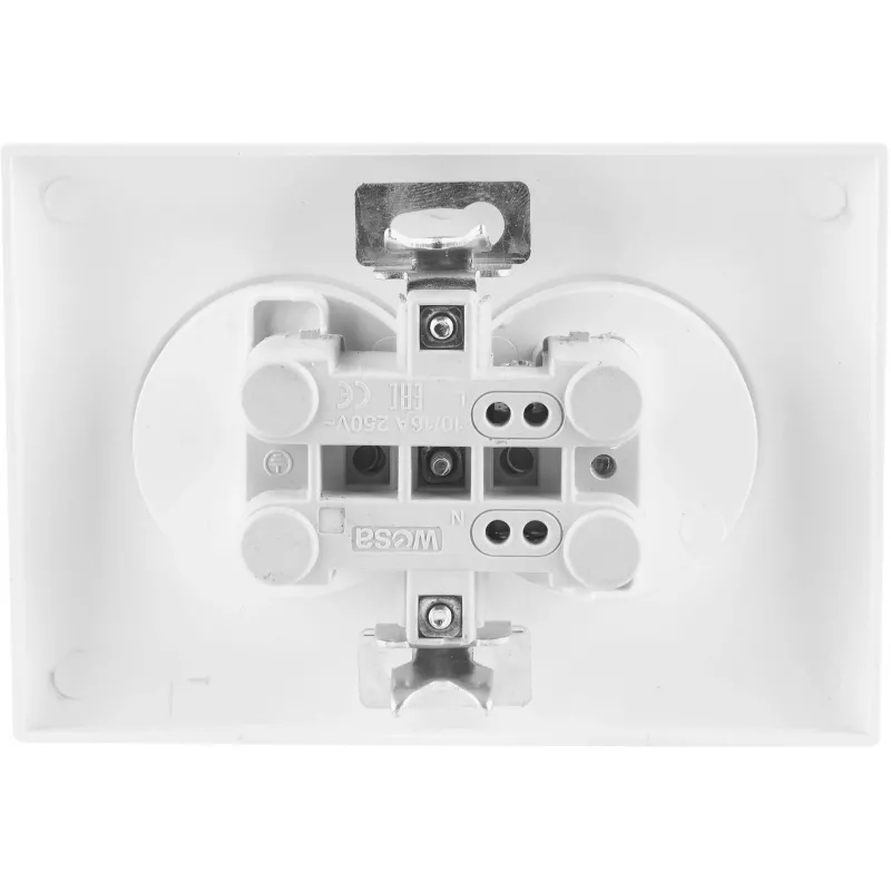 VCX WESA LC 16 presa doppia con contatto di terra, da incasso, 16 A, 250 V, bianco