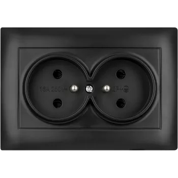 VCX WESA LC 16 presa doppia con contatto di terra, 16A 250V, nero