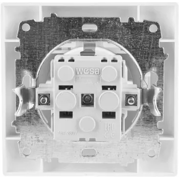 VCX WESA LC 18 presa Schuko con coperchio a ribalta, montaggio a parete, IP44, bianco