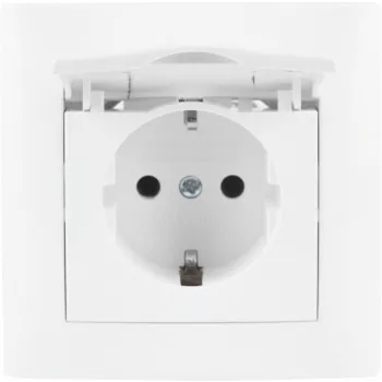 VCX WESA LC 18 presa Schuko con coperchio a ribalta, montaggio a parete, IP44, bianco