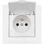 VCX WESA LC 52 presa singola con contatto di protezione e coperchio a ribalta, montaggio a parete, IP44, 16A, bianco