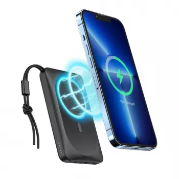 Veger MagOn Power Bank 10000 mAh Bianco - Compatibile MagSafe, PD QC3.0 20W Ricarica Wireless