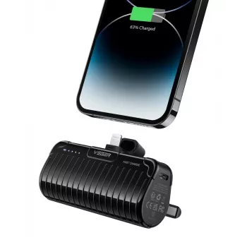 Veger PlugOn Power Bank (W0558P) 5000 mAh 20W PD QC3.0 con connettore Lightning integrato Nero