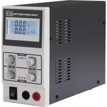 Velleman LABPS6005SM 60V 5A 300W alimentatore da laboratorio DC regolato con display LED, nero/grigio