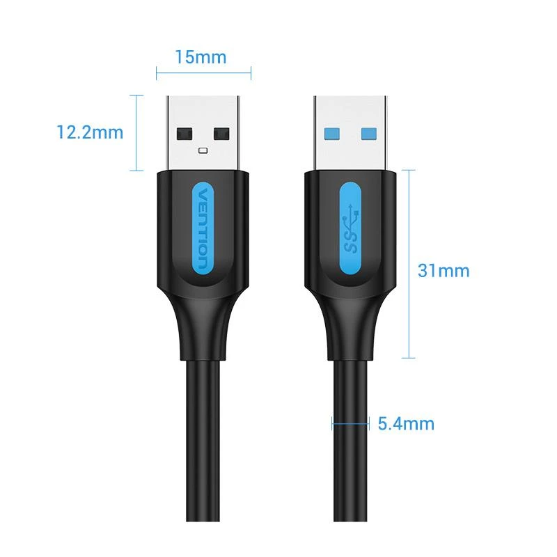 VENTION CONBI cavo USB 3.0 connettore maschio a maschio 3m nero